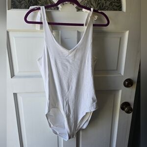 Old Navy White Body Suit with Tie Details